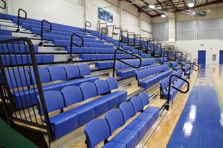 View from the floor, looking towards the bleachers