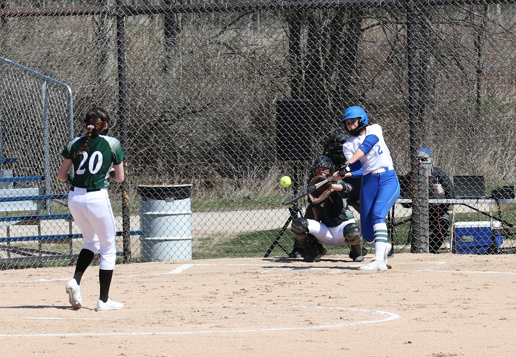 Sarah Wynn making contact with a pitch