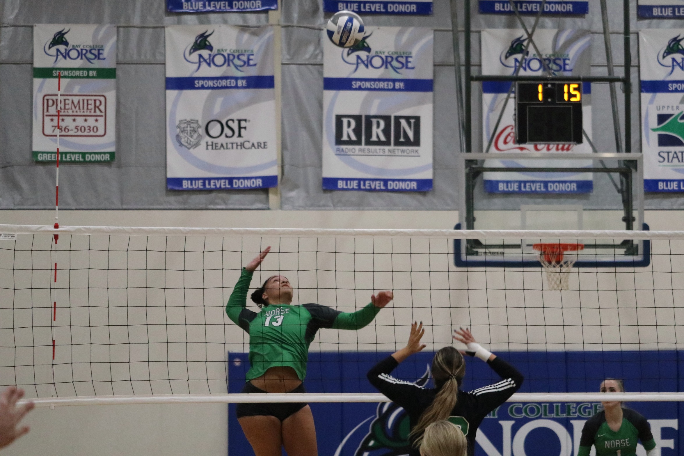 Tianna Taylor rising up for a kill attempt